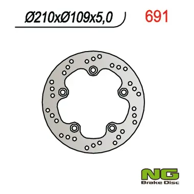 NG brzdový kotouč zadní SUZUKI AN 250 98-03, AN 400 98-02 (210X109X5) (5X10,5mm) (NG brzdový kotouč zadní SUZUKI AN 250 98-03, AN 400 98-02)