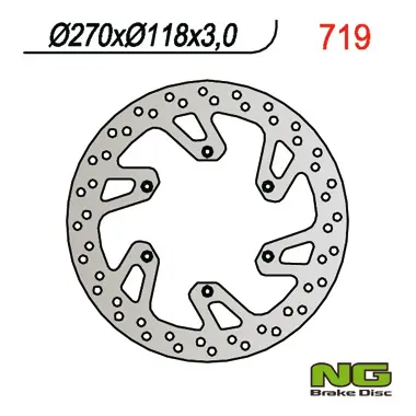 NG brzdový kotouč přední SUZUKI DRZ 400 E/S 00-09, RM 125/250 96-08, YAMAHA YZ/YZF/WR (270X118X3,0mm) (6X6,5mm) (NG brzdový kotouč přední SUZUKI DRZ)