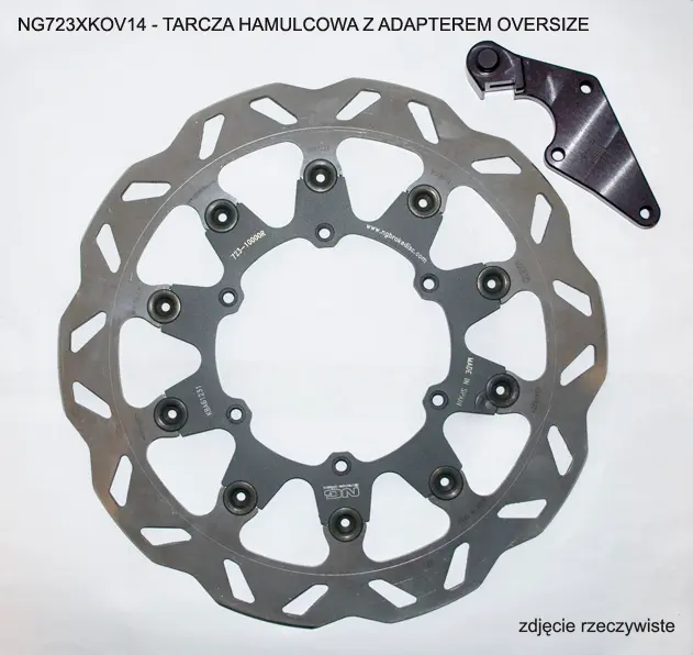 NG brzdový kotouč přední s adaptérem OVERSIZE (320X118X5) YAMAHA YZF 450 08-15 (NG723XK14) (NG brzdový kotouč přední s adaptérem OVERSIZE (320X118X5))