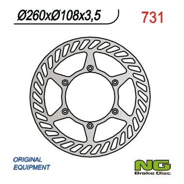 NG brzdový kotouč přední GAS GAS ENDURO CROSS 125/200/250/300/400/450/515 (260X108X3,5) (NG brzdový kotouč přední GAS GAS ENDURO CROSS)