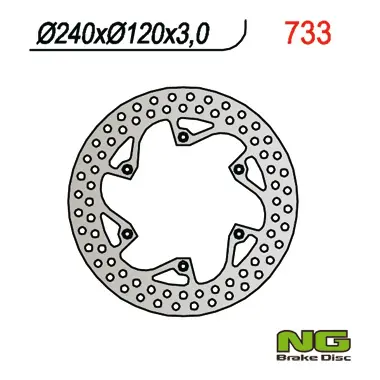 NG brzdový kotouč přední HUSQVARNA CR/WR 125/250/360 (87-91), TE 350 (89-91), TC/TE 610 (91) (240X120X3) (NG brzdový kotouč přední HUSQVARNA CR/WR)