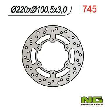 NG brzdový kotouč přední YAMAHA YZ 80/85 93-16 SUZUKI RM 85 05-23 (220X100X3) (NG brzdový kotouč přední YAMAHA YZ 80/85 93-16 SUZUKI RM 85 05-23)