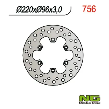 NG přední brzdový kotouč KAWASAKI KX 80 84-00, KX 85 01-16, KX 100 06-16 (220X96X3) (NG přední brzdový kotouč KAWASAKI KX 80 84-00, KX 85 01-16, KX)
