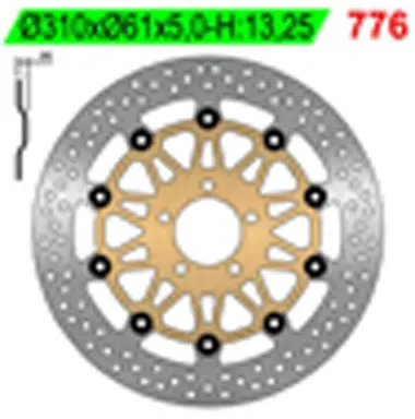 NG přední brzdový kotouč KAWASAKI ZRX 1100/1200, ZX 9R 00-01 (310X61X5) (NG přední brzdový kotouč KAWASAKI ZRX 1100/1200, ZX 9R 00-01 (310X61X5))