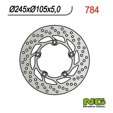 NG zadní brzdový kotouč YAMAHA FZ6/ FZ1/ MT 03, DUCATI (245X105X5) (NG zadní brzdový kotouč YAMAHA FZ6/ FZ1/ MT 03, DUCATI (245X105X5))