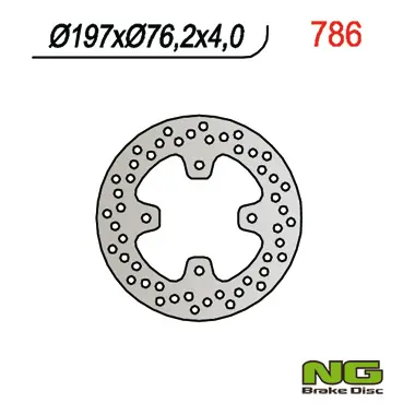 NG zadní brzdový kotouč POLARIS PREDATOR 500 00-08, OUTLAW 450 / 525 / 550 08-10 (197X76,2X4mm) (4X8,25mm) (NG zadní brzdový kotouč POLARIS PREDATOR)