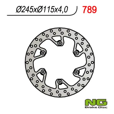 NG zadní brzdový kotouč YAMAHA YZ 125/250 (02-18) YZF/WRF (02-18) SUZUKI RM 125/250 88-12 (245X115X4)(6X6,5mm) (NG zadní brzdový kotouč YAMAHA YZ)