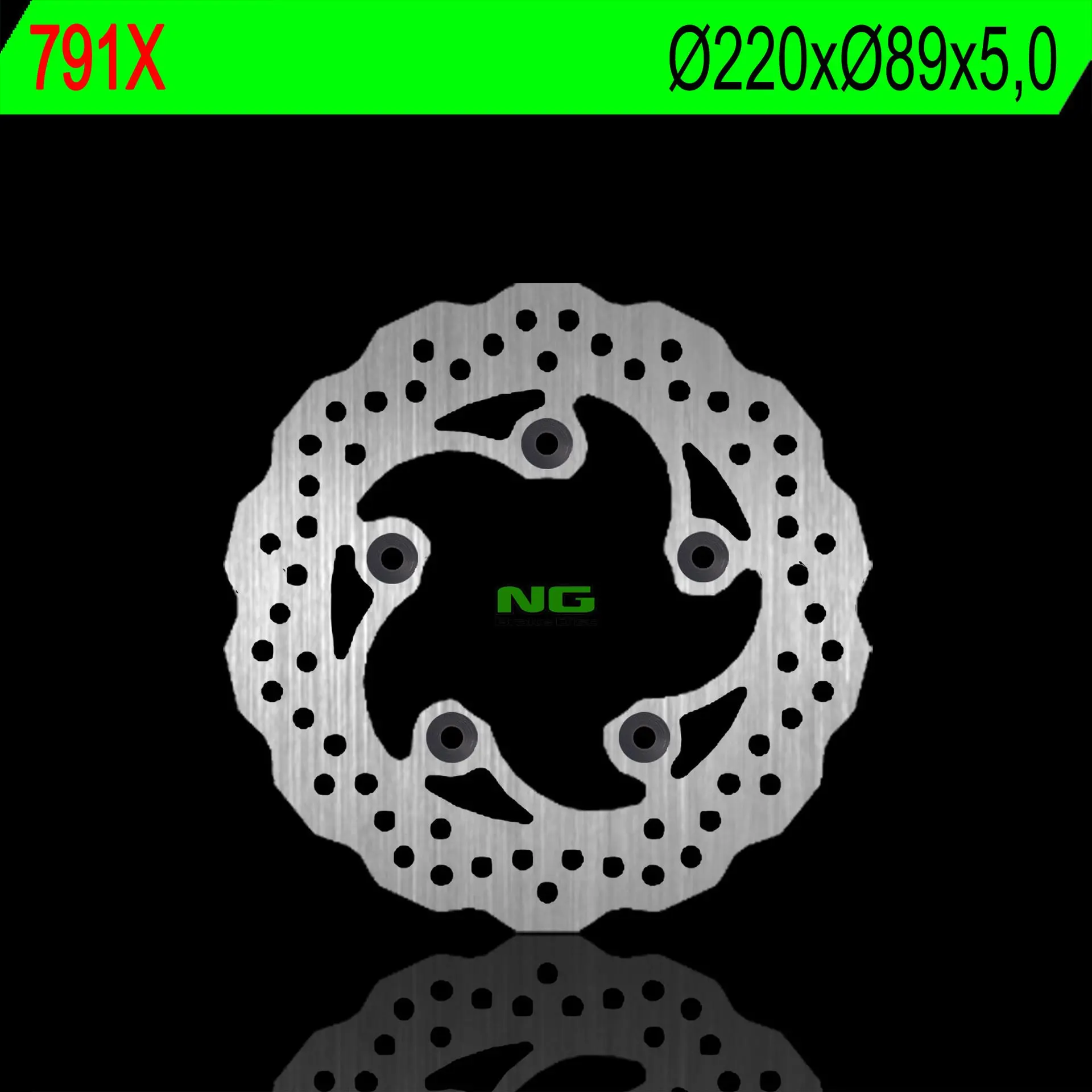 NG zadní brzdový kotouč SUZUKI GSXR 600 97-18, GSXR 750 96-17, GSXR 1000 09-16, SV 650 03-15, SV 100 03-08, TL 1000R/S (5X10,5mm) (220X89X5) WAVE