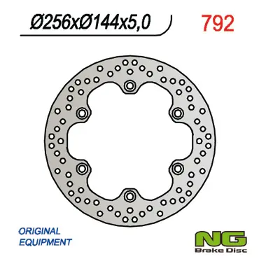 NG zadní brzdový kotouč HONDA XL 1000V 03-11, CBR 1100XX 97-04, X11 00-03, VFR 750F 86-89, CB 1300 05-12 (256X144X5 mm) (6X10,5 mm) (NG zadní brzdový)