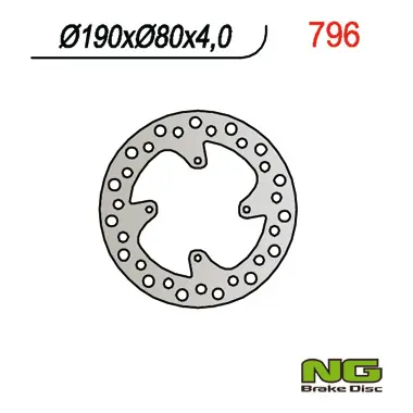NG zadní brzdový kotouč HONDA CR 80/85 (190X80X4) CRF150R (07-16) (NG zadní brzdový kotouč HONDA CR 80/85 (190X80X4) CRF150R (07-16))