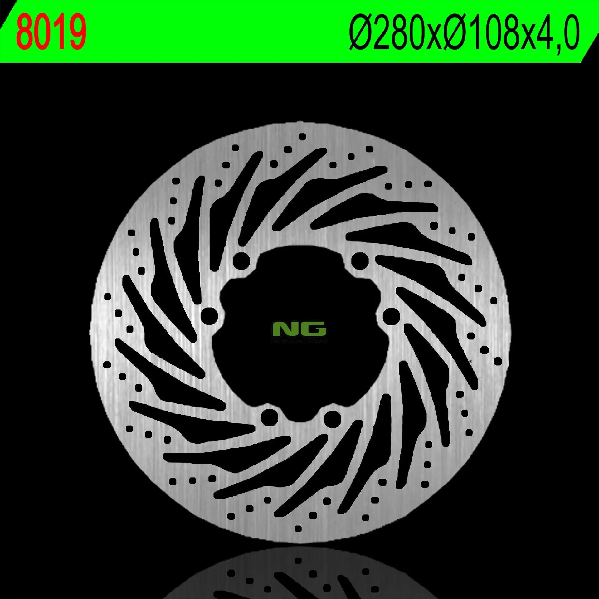 NG přední brzdový kotouč DERBI 125 CROSS CITY 07-13,TERRA 125 06-13, SENDA 125 06-07,MULHACEN 125,MH50/125 (280X108X4mm)(6X6,5mm) (NG přední brzdový)