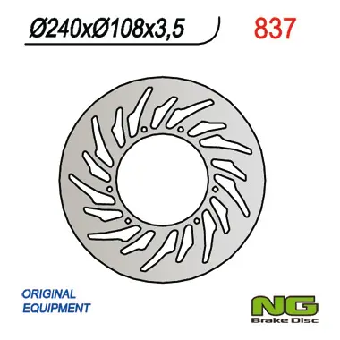 NG přední brzdový kotouč YAMAHA DT 50R 03-08, XT 125R 05-08, MBK 50X-LIMIT 03-05 (240X108X3,5) (6X6,5mm) (NG přední brzdový kotouč YAMAHA DT 50R)