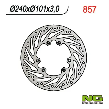 NG přední brzdový kotouč HONDA CR 125/250, CRF 250/450 02-14 (240X101X3) turbína (NG přední brzdový kotouč HONDA CR 125/250, CRF 250/450 02-14)