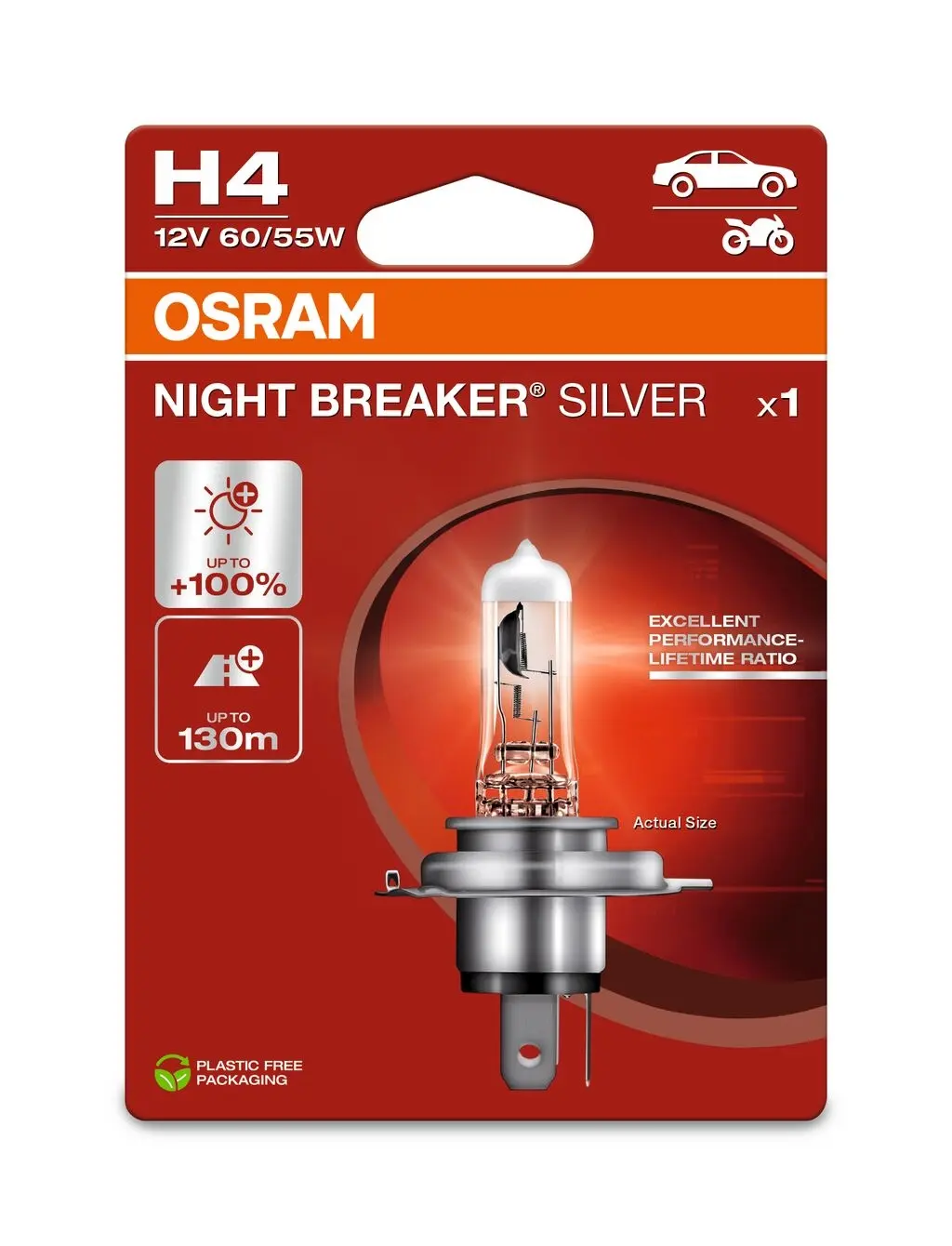 OSRAM žárovka H4 12V 60/55W P43t NIGHT BREAKER® SILVER (+100%) blister (OSRAM žárovka H4 12V 60/55W P43t NIGHT BREAKER® SILVER (+100%) blister)