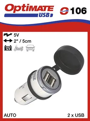OPTImate USB nabíječka pro zapalovač cigaret s dvojitou zásuvkou 3300MA (EL) (O106KIT) (OPTImate USB nabíječka pro zapalovač cigaret s dvojitou)