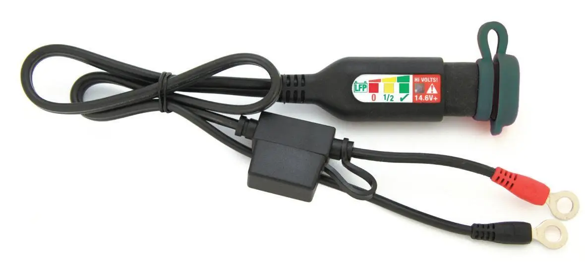 OPTImate kabel pro připojení nabíječky k baterii s indikátorem nabití a konektorem SAE (LITHIUM) (s pojistkou 15A, délka 60cm) (EL) (O127) (OPTImate)