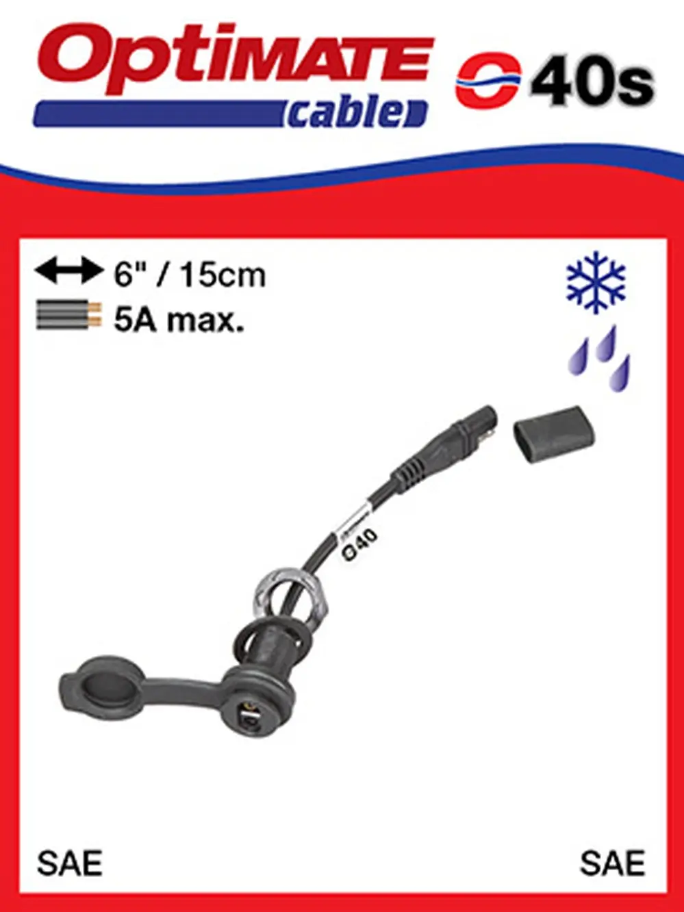 OPTImate kabel s konektorem SAE a vodotěsnou zásuvkou SAE (délka 15cm) (EL) (OPTImate kabel s konektorem SAE a vodotěsnou zásuvkou SAE (délka 15cm))