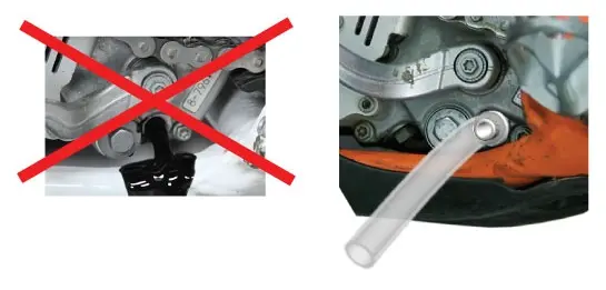 ACCEL trubice pro vypouštění motorového oleje KTM 65-530 09-22, HUSQVARNA FC/FE/FS 14-22, TC 125-250 14-22, TE 11-22, TC 50/65, TX 125/300, FX 350