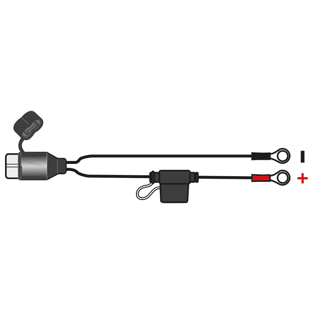 OXFORD kabel s pojistkou pro nabíječky OXIMISER / MAXIMISER a zásuvky USB (připojuje se k baterii a koncovce např. pod sedadlem) (EL) (OF703)