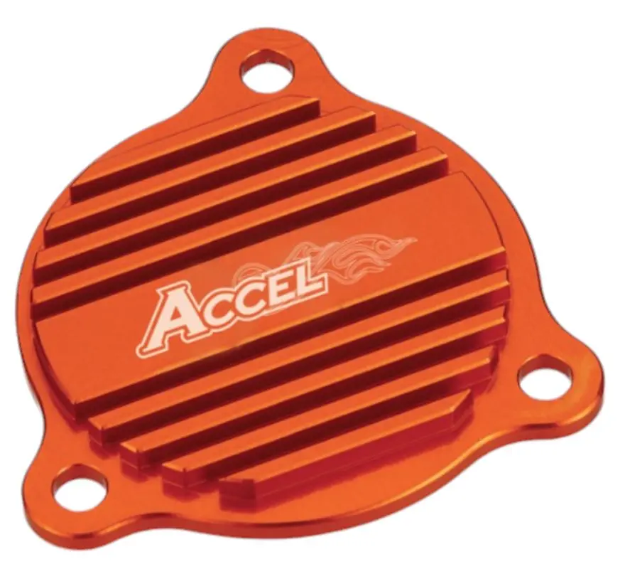ACCEL kryt olejového čerpadla KTM EXC 350/400/450/500/530 '08-'12, SXF350 '11-'12 barva oranžová - AKCE (ACCEL kryt olejového čerpadla KTM EXC)