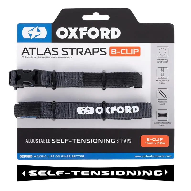 OXFORD přepravní popruhy ATLAS B-CLIP 17mm x 2M 2 kusy v sadě barva šedá ( )