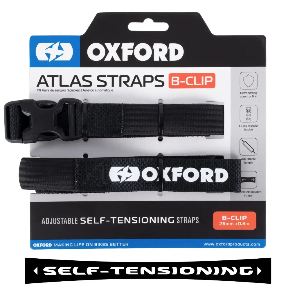 OXFORD přepravní popruhy ATLAS B-CLIP 26mm X 0,8 m barva černá ( )
