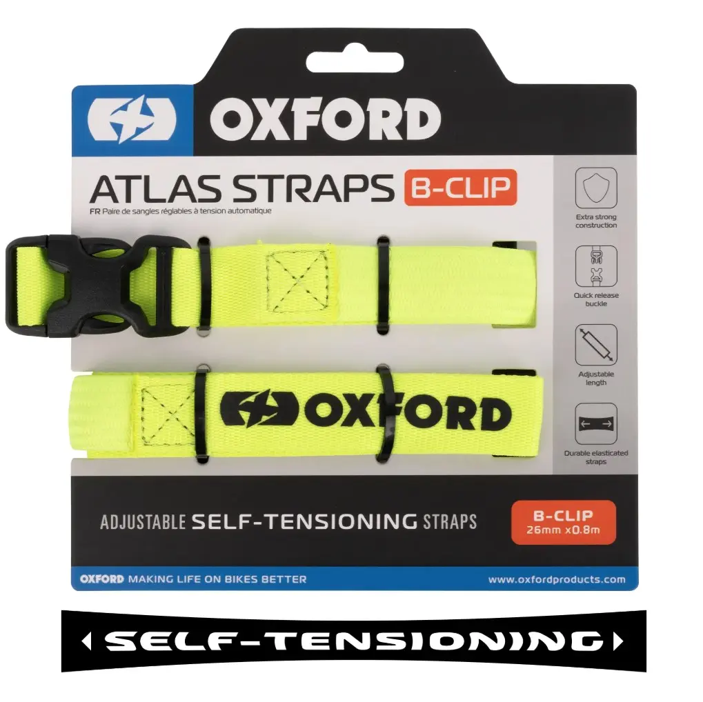 OXFORD přepravní popruhy ATLAS B-CLIP 26mm X 0,8 m barva žlutá fluorescenční ( )