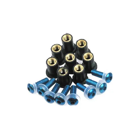 OXFORD šrouby do plexi (s gumičkami) komplet 8 kusů barva modrá ( )