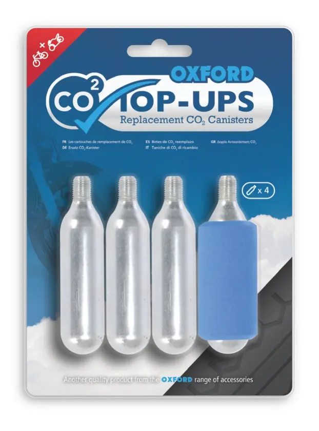 OXFORD CO2 bombička pro huštění pneumatik - se závitem (4 kusy) (starý kód: OX161) (OXFORD CO2 bombička pro huštění pneumatik - se závitem (4 kusy))