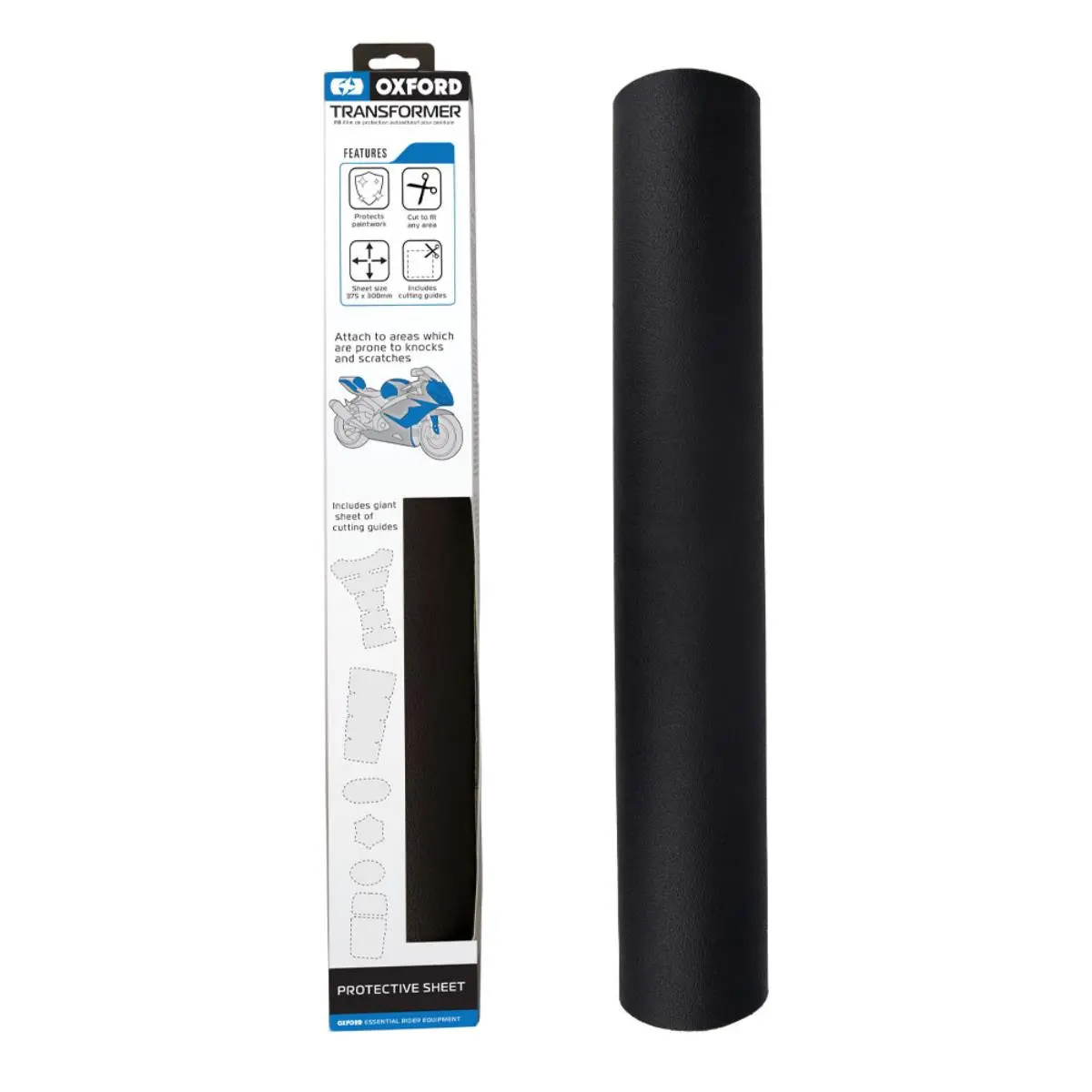 OXFORD samolepky na ochranu plastů motocyklu rozměry 375mm X 300mm barva černá ( )