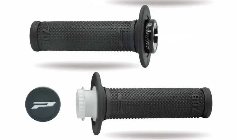 PROGRIP gripy PG708 OFF ROAD se zámkem SCS LOCK-ON + 7 adaptérů pro lanka (22+25mm) barva černá dvousložkové délka 115mm (708-403) ( )