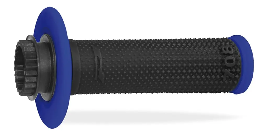 PROGRIP gripy PG708 OFF ROAD se zámkem SCS LOCK-ON + 7 adaptérů plynové rukojeti (22+25mm) barva černá modrá dvousložkové délka 115mm (708-150)