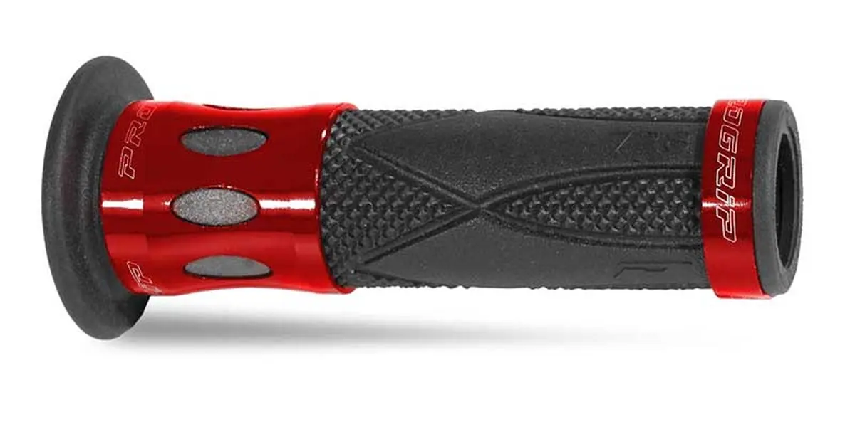 PROGRIP gripy PG728 ROAD ALU (22+25mm, délka 122mm) barva červená (jednosložkové) (728-107) (PG728R) ( )