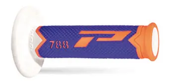 PROGRIP gripy PG788 OFF ROAD (22+25mm, délka 115mm) barva oranžová fluorescenční/modrá/bílá (trojsložkové) (788-284) ( )