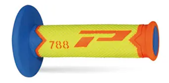 PROGRIP gripy PG788 OFF ROAD (22+25mm, délka 115mm) barva oranžová fluorescenční/žlutá fluorescenční/světle modrá (trojsložkové) (788-280) (PROGRIP)