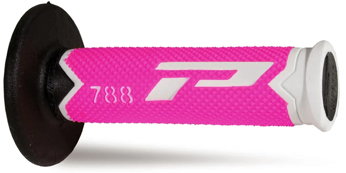 PROGRIP gripy PG788 OFF ROAD (22+25mm, délka 115mm) barva bílá/růžová fluorescenční/černá (trojsložkové) (788-302) (PG788/13) (PROGRIP gripy PG788)