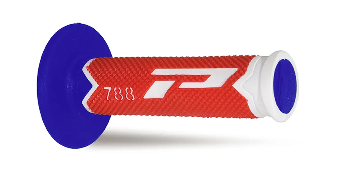 PROGRIP gripy PG788 OFF ROAD (22+25mm, délka 115mm) barva bílá/červená/modrá (trojsložkové) (788-226) (PG788/21) ( )