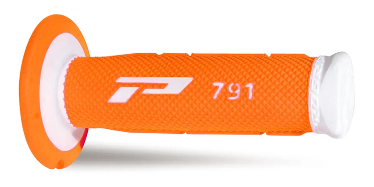 PROGRIP gripy PG791 OFF ROAD (22+25mm, délka 115mm) barva bílá / oranžová fluorescenční (dvousložkové) (791-242) (PG791WH/ORF) (PROGRIP gripy PG791)