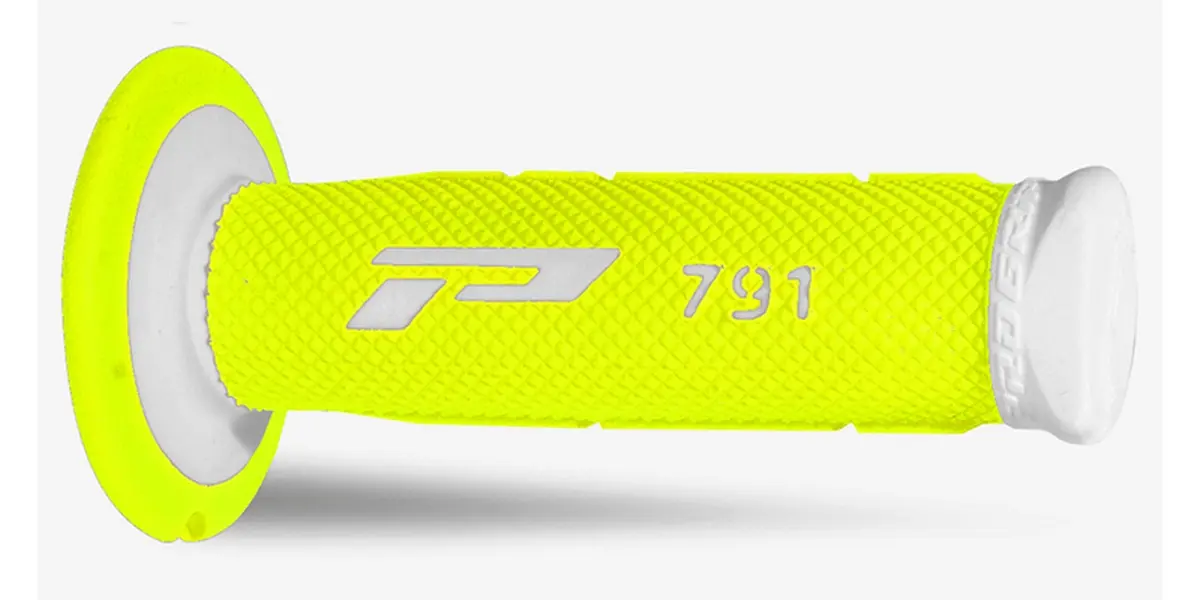 PROGRIP gripy PG791 OFF ROAD (22+25mm, délka 115mm) barva bílá/žlutá fluorescenční (dvousložkové) (791-244) (PG791WH/YLF) (PROGRIP gripy PG791 OFF)