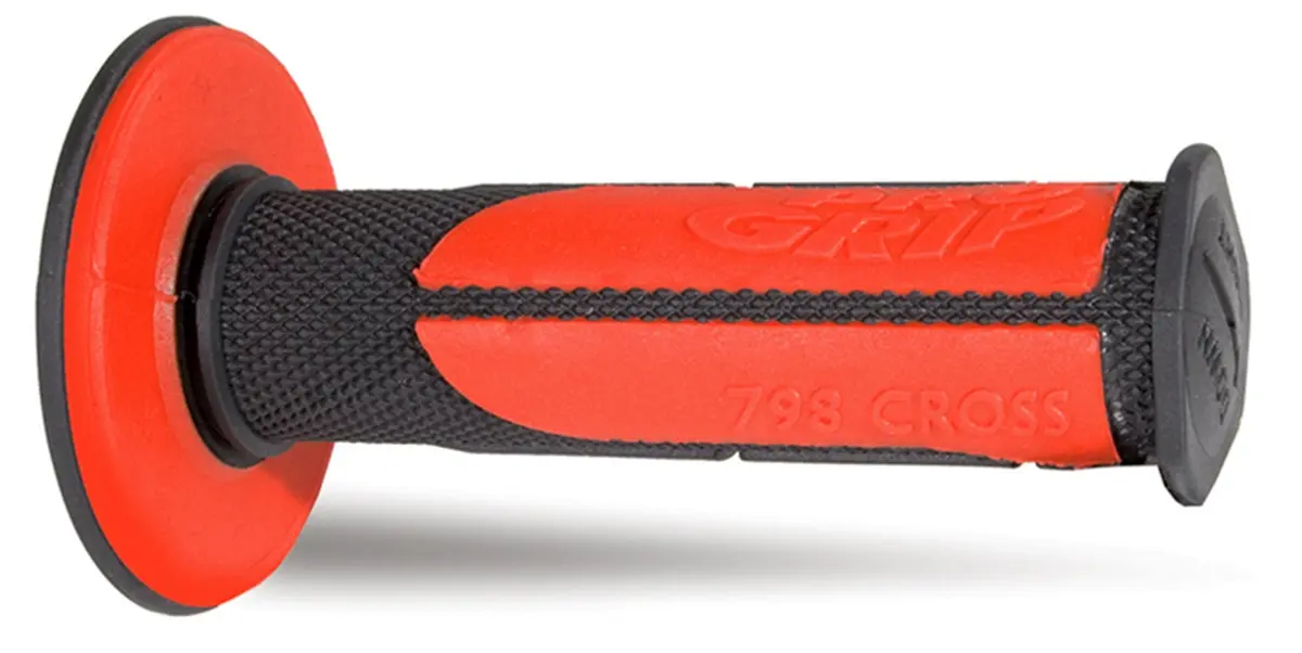 PROGRIP gripy PG798 OFF ROAD (22+25mm, délka 115mm) barva černá/červená (dvousložkové HALF WAFFLE) (798-125) (PG798BK/RD) (PROGRIP gripy PG798 OFF)