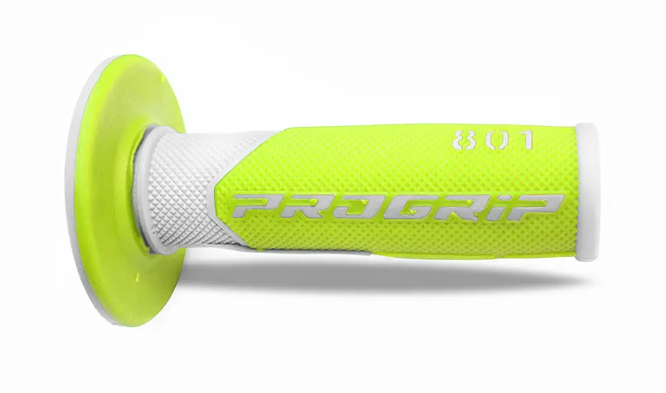 PROGRIP gripy PG801 OFF ROAD (22+25mm, délka 115mm) barva bílá/žlutá fluorescenční (dvousložkové) (801-244) (PG801WH/YLF) ( )