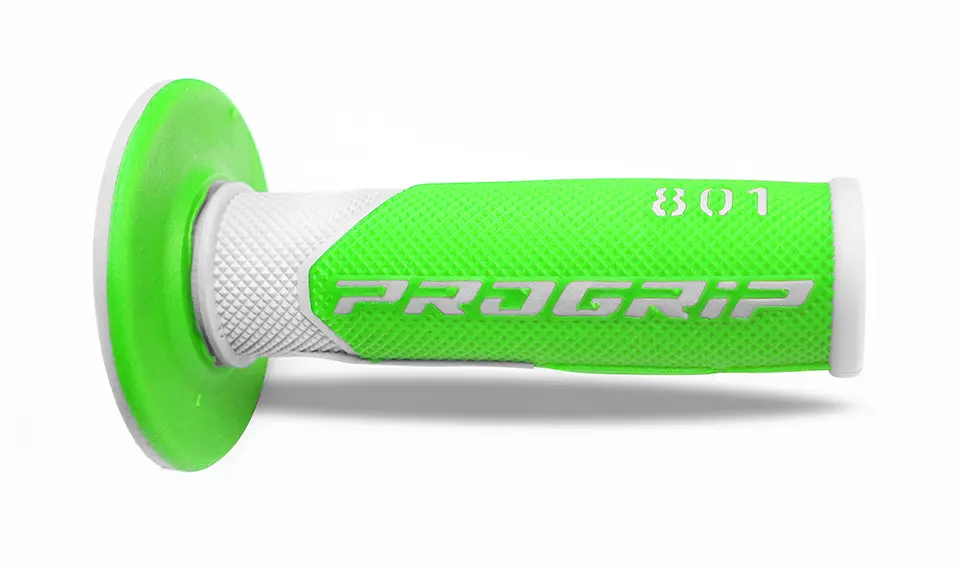PROGRIP gripy PG801 OFF ROAD (22+25mm, délka 115mm) barva bílá/zelená fluorescenční (dvousložkové) (801-241) (PG801WH/GRF) (PROGRIP gripy PG801 OFF)