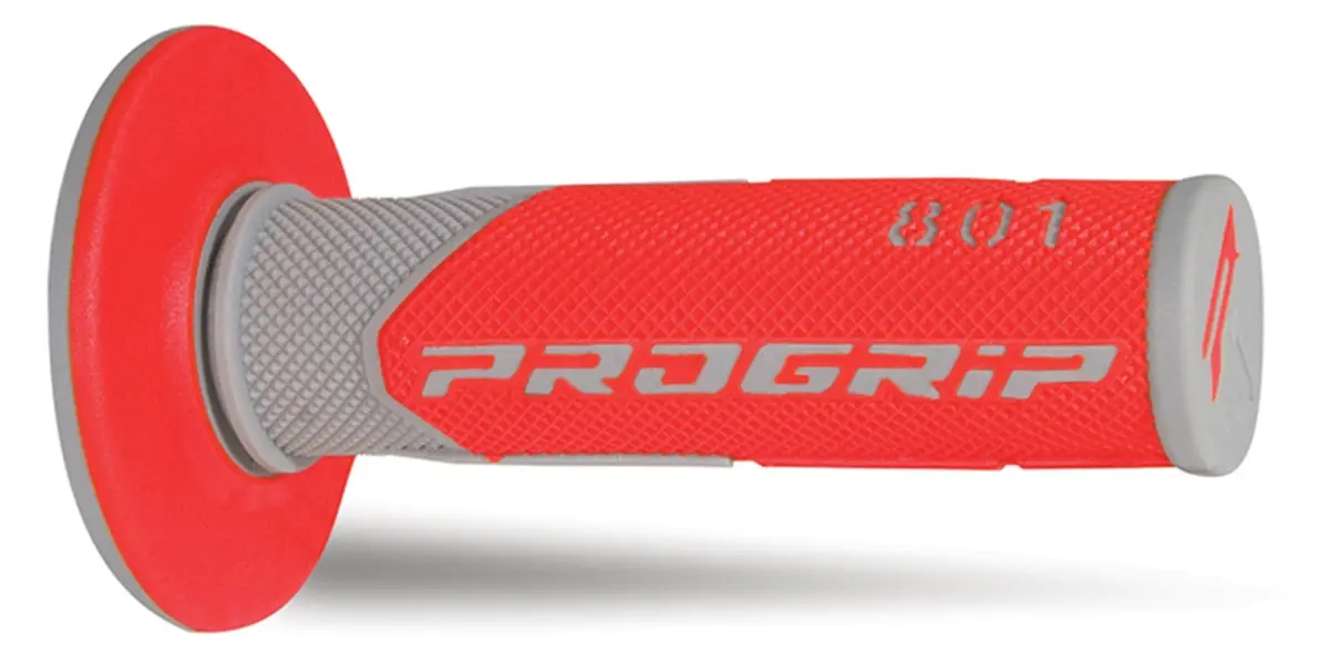 PROGRIP gripy PG801 OFF ROAD (22+25mm, délka 115mm) barva šedá/červená (dvousložkové) (801-288) (PG801/7) (PROGRIP gripy PG801 OFF ROAD (22+25mm,)