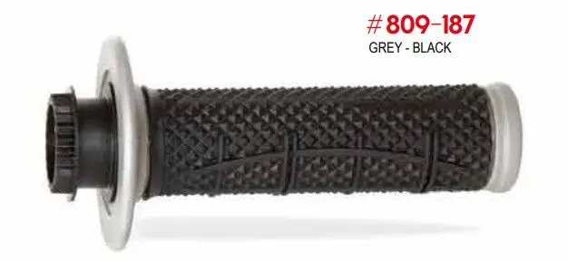 PROGRIP gripy PG809 OFF ROAD se zámkem SCS LOCK-ON + 7 adaptérů pro lanka (22+25mm) barva šedá černá dvousložkové HALF WAFFLE délka 115mm (809-187)