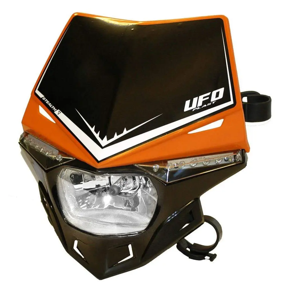 UFO světlomet STEALTH homologovaný s blinkry LED barva černo-oranžová (UFO světlomet STEALTH homologovaný s blinkry LED barva černo-oranžová)