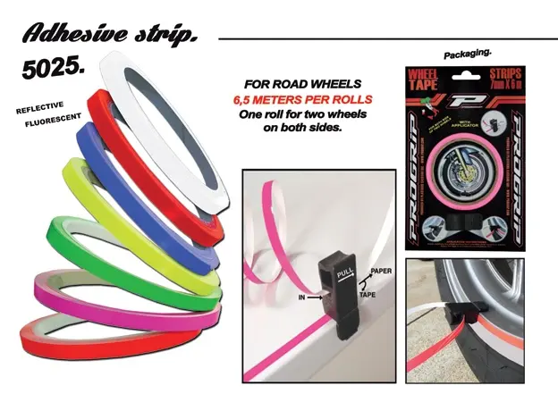 PROGRIP ozdobná páska na ráfky (s aplikátorem) barva červená (6,2 m) (PG5025RD) (5025-107) (PROGRIP ozdobná páska na ráfky (s aplikátorem) barva)