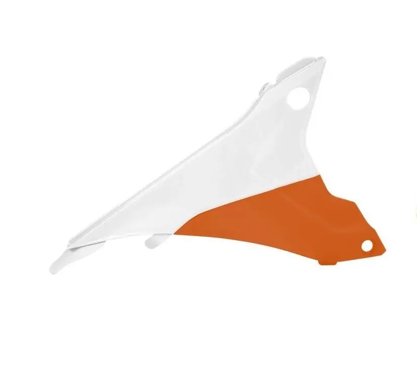 RACETECH (RTECH) kryt vzduchového filtru pravý KTM EXC/EXCF 125-500 '14-16 barva OEM 2015 oranžová/bílá (KT04054999WRT) - výprodej ( )