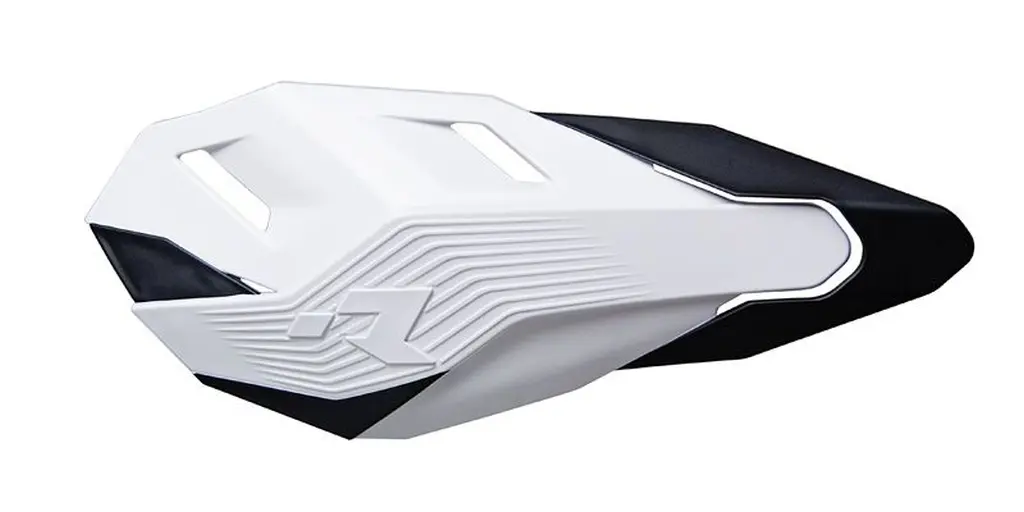 RACETECH (RTECH) chrániče řídítek HP3 barva bílá černá (se 2 typy držáků na řídítka a páčky) (RACETECH (RTECH) chrániče řídítek HP3 barva bílá černá)