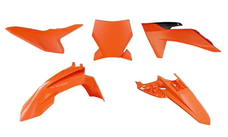 RACETECH (RTECH) kompletní sada plastů KTM SX 50 24-25 barva oranžová / černá ( )