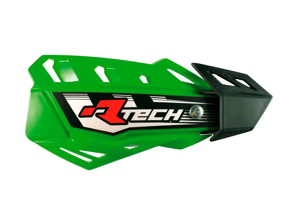 RACETECH (RTECH) chrániče páček FLX CROSS/ENDURO barva zelená (se 2 typy držáků na řídítka a rukojeti) (RACETECH (RTECH) chrániče páček FLX)